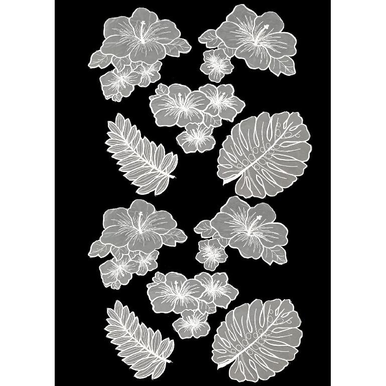 10 Pieces Large Organza Flower Applique Leaf Applique Sheer Embroidered Sew on Patches Lace Decal Fabric for Wedding Dress Evening Gown Bridal Vail