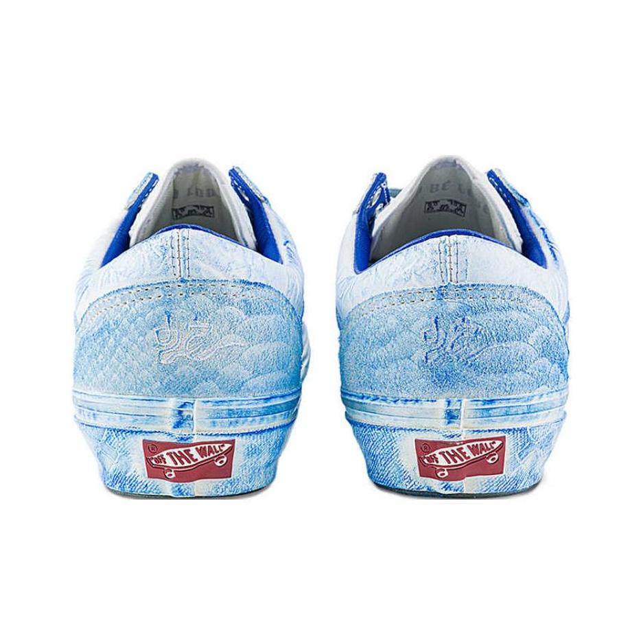 Vans LX Old Skool 36 Rok Hada Pohodlné Skate boty s nízkým svrškem Unisex tenisky Bílá Modrá VN000D57CDA