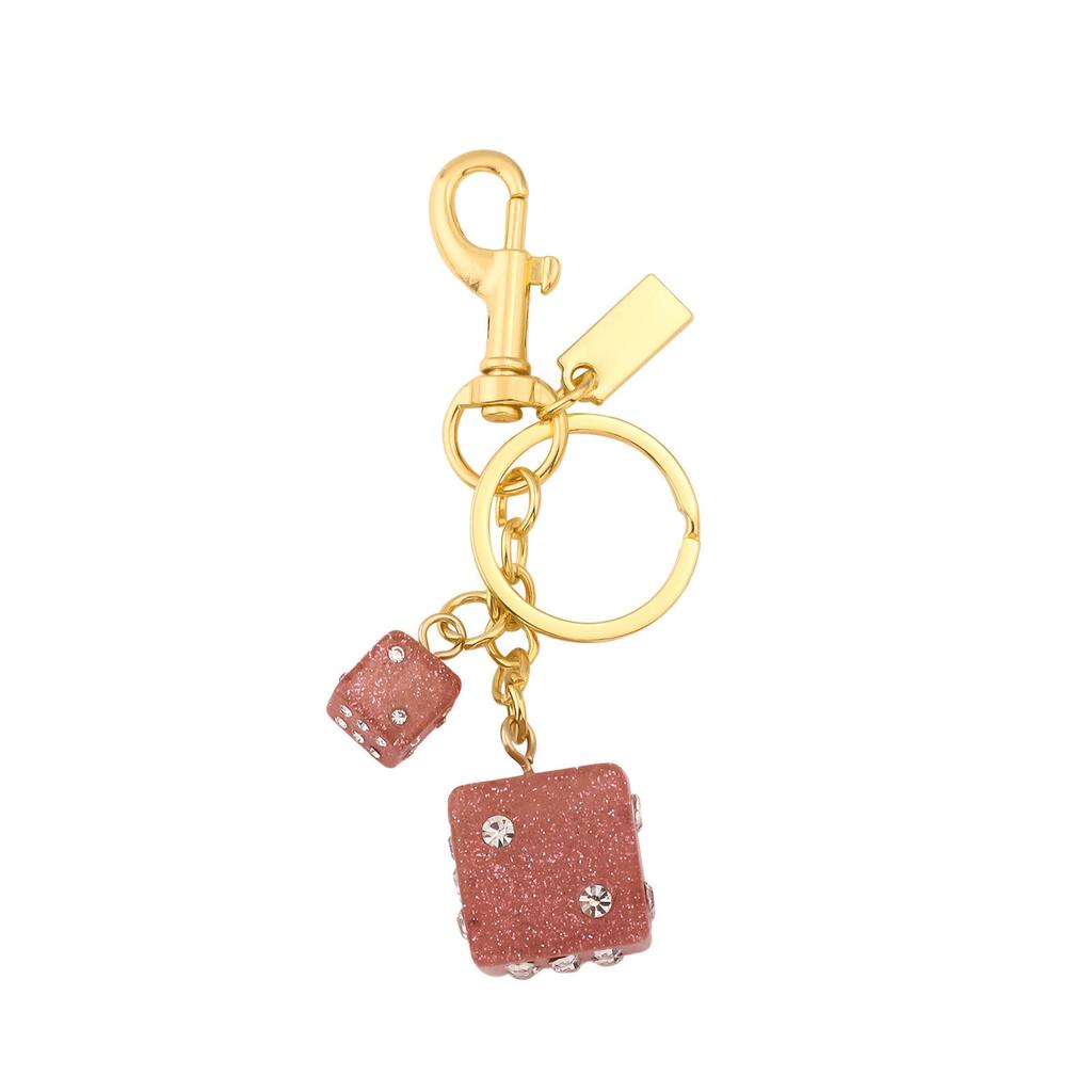 Dice Crystal Drip Alphabet Keychain Student Ladies Bag Pendant Jewelry Gift Pendant Keyring Accessories