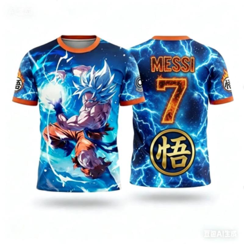 Popular Animal Dragon Ball Goku Football Superstar Messi Joint Jersey for Summer 2026 Adult and Children Sports Shirt