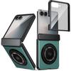KEYSION Pouzdro s magnetickým prstenovým stojánkem otočným o 360° pro MagSafe pro Samsung Galaxy Z Flip 7 5G Kryt telefonu s pantem s ochranou displeje