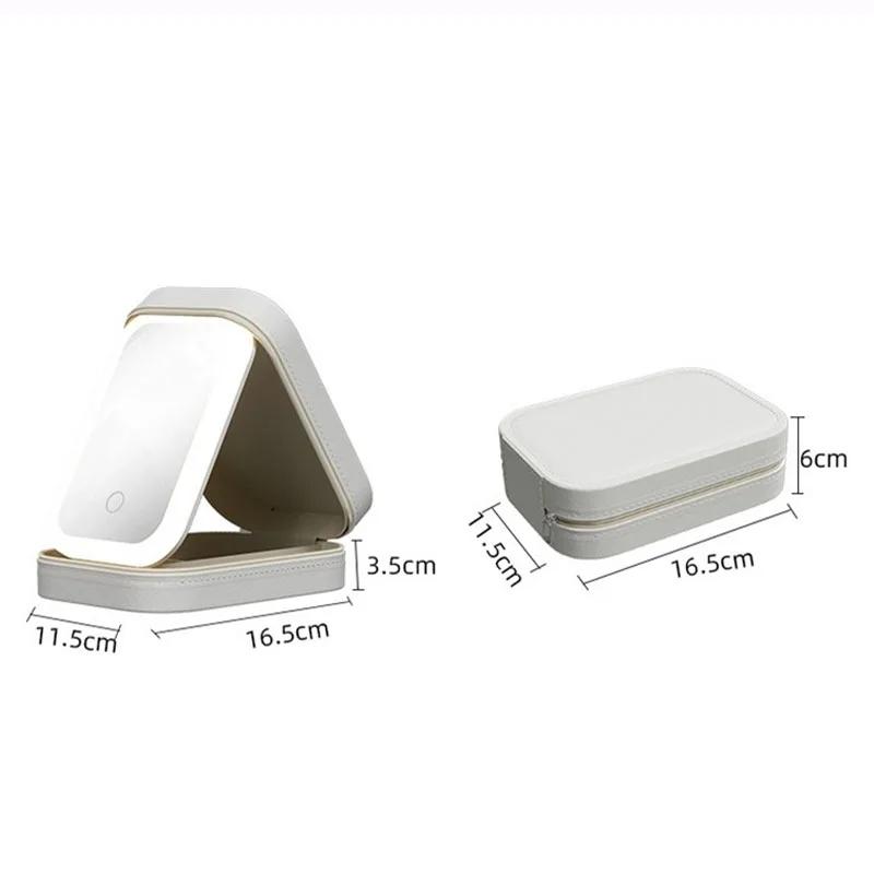 Smart LED Cosmetic Case with Mirror Travel Makeup Bag Small Cute Female Beautician Skincare Product Makeup Case for Women