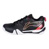 Li Ning 2 SE Rubber Comfortable Versatile Non-Slip Wear-Resistant Lightweight Low-Top Badminton Shoes Unisex Shoes Black Red AYZU001-3