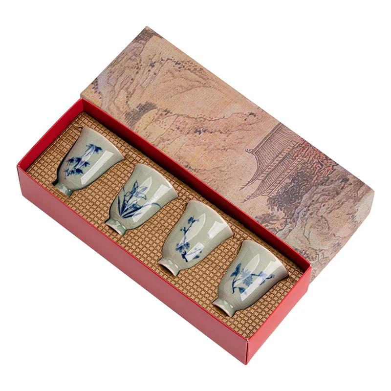 Home Guests Host Cup Orchid Bamboo Chrysanthemum Beauty Plum Personal Fragrance Type Single Tea Chinese Ceramic Tea Set Kitchen