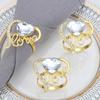 12pcs/lot Valentine's Day Love Napkin Ring Diamond-encrusted Alloy Napkin Button Tissue Button Hotel Wedding Mouth Cloth Ring