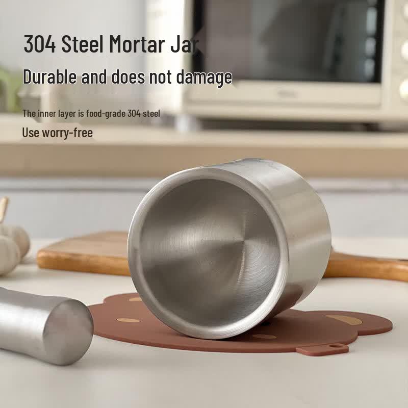 304 Stainless Steel Manual Mortar and Pestle