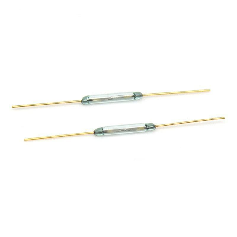 Gold-Electrode Green Reed Switch, Normally Open 2x10 Mm