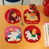 Diatomaceous Mud Coaster Absorbent Pad Year Of The Horse Cartoon Coaster Chinese  Year Dining Table Tea Cup Insulation Pad