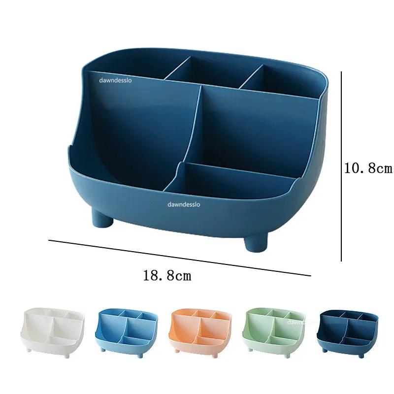 Creative 6 Gird Desktop Organizer Pen Holder Multifunctional Desk Makeups Pencil Storage Stand Box School Office Stationery