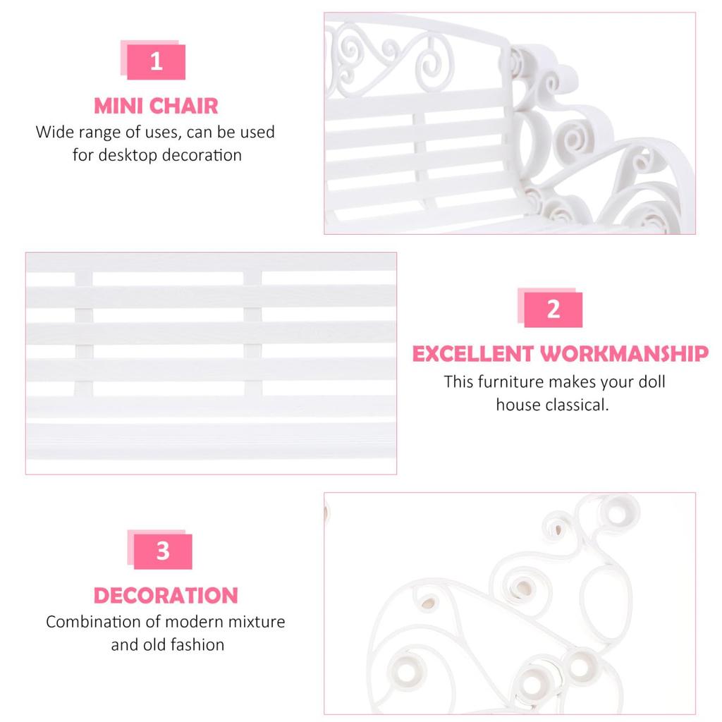 Ipetboom Miniature Made of Modelo with a Durable Perfect for Fairy and DIY Set of 2 Benches, Finish, Dollhouses, Gardens, Projects,