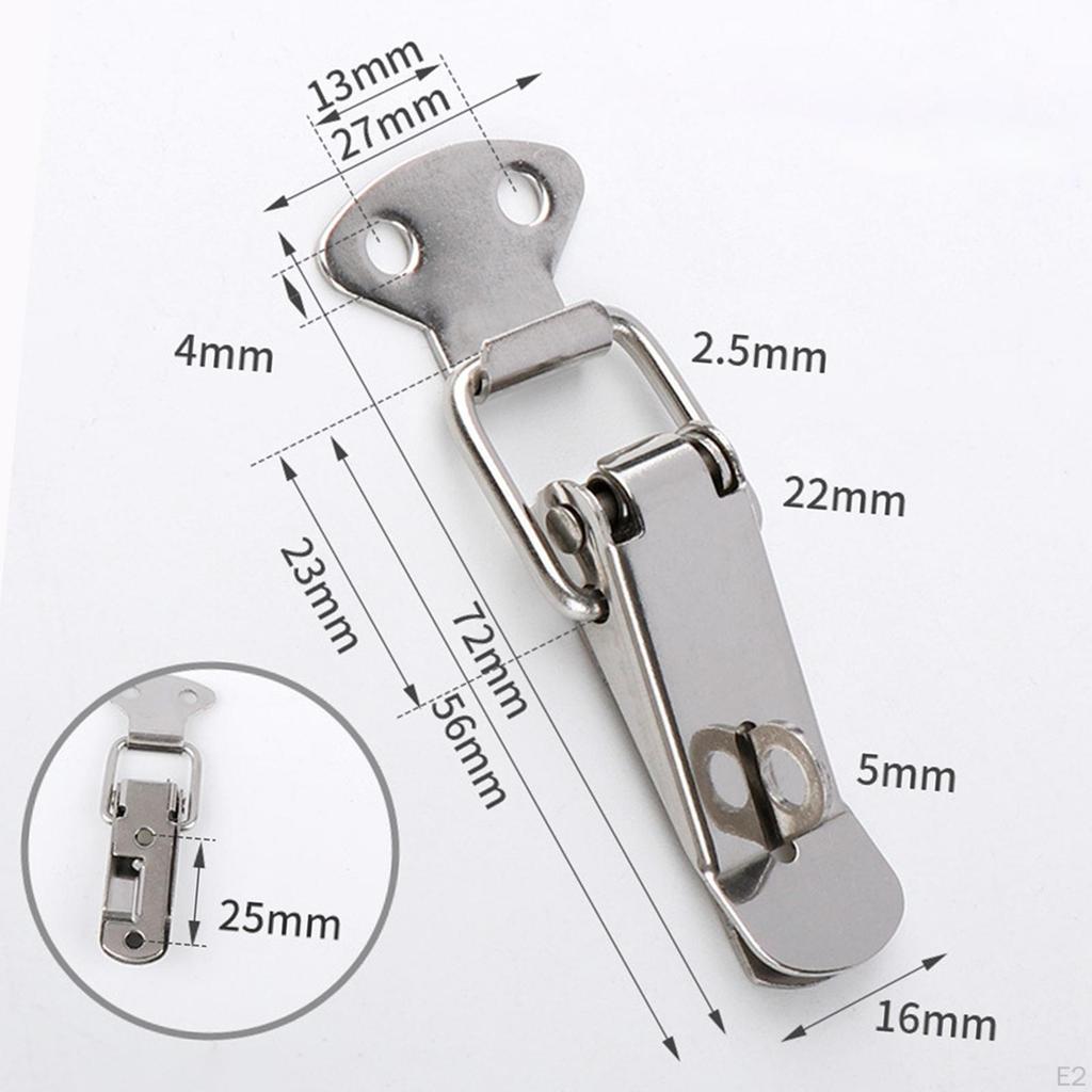 4 Pcs Spring Toggle Latch Installation Mini Stainless Steel Household Case Box Wooden