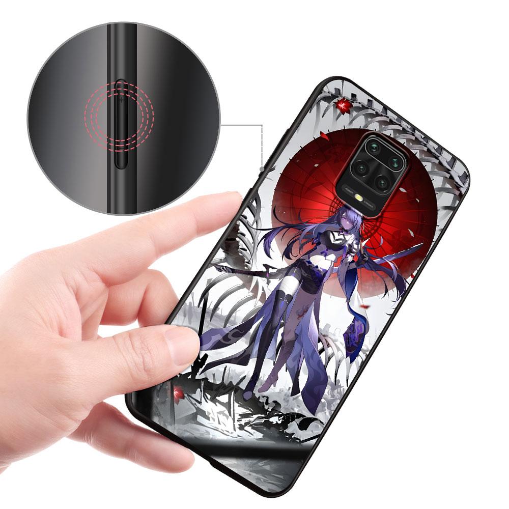 Raiden Bosenmori Mei Case for Xiaomi Redmi 10A 10C 9C 12C 9A 9i 10 12 9 Prime 9T K40 Pro Black Soft TPU Mobile Phone Bag Cover