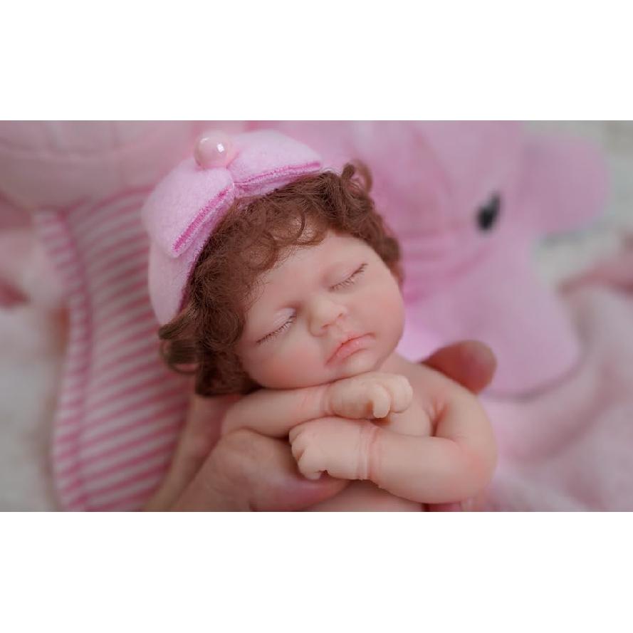 Куклы Реборн Mire & Mire 7  Миниатюрные Силиконовые Куклы-Младенцы с Полным Телом Мягкая Кожа Мини Реалистичные Куклы-Младенцы Реалистичная Крошечная Кукла-Младенец с Кормлением baby girl curl hair with