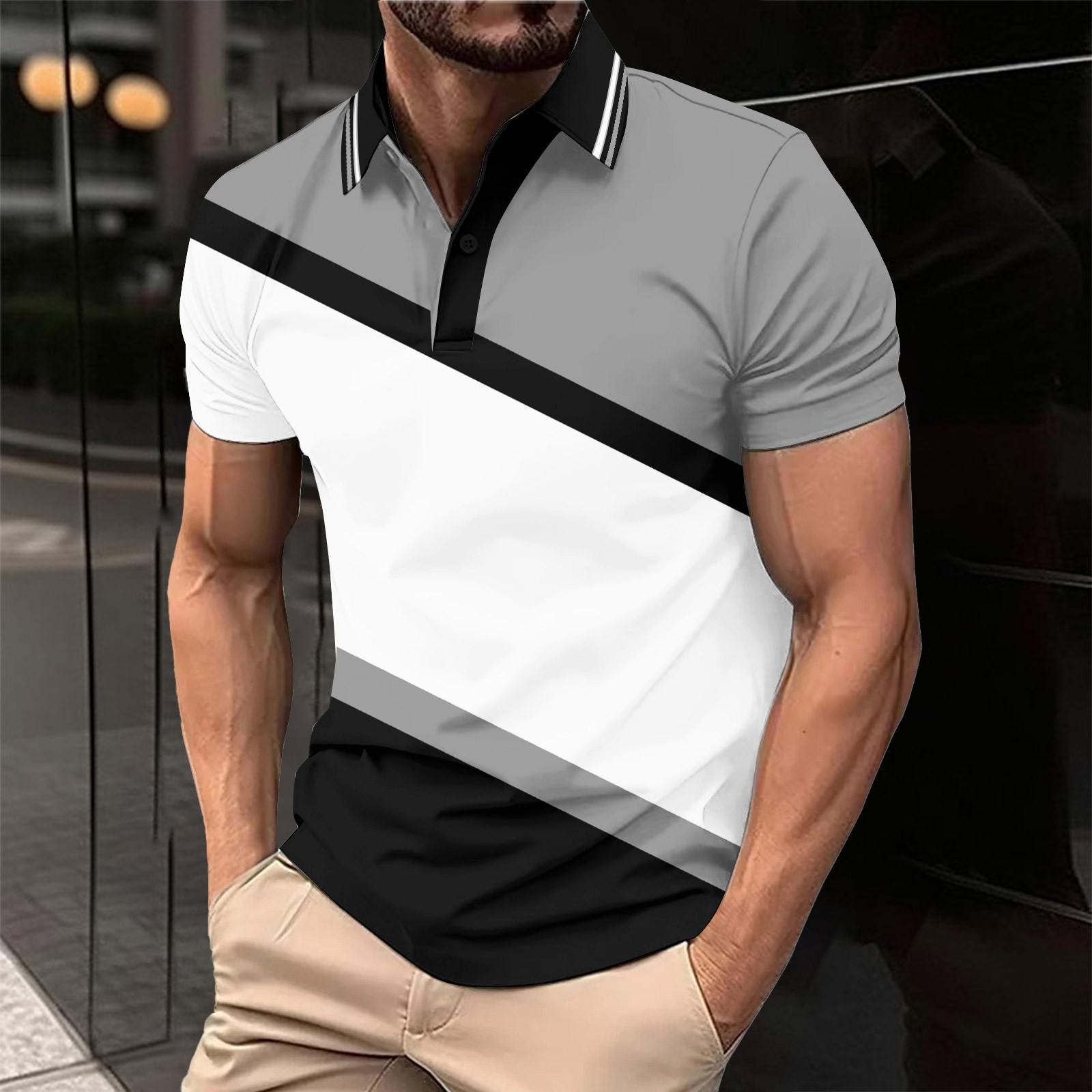 

Летний новый мужской повседневный воротник-стойка с коротким рукавом воротник рубашки XXL