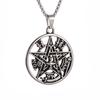 Vintage Witchcraft Pentagram Pendant Men\\\\\'s Jewish Hebrew Tetragrammaton Stainless Steel Jewelry Men\\\\\'s Amulet Necklace