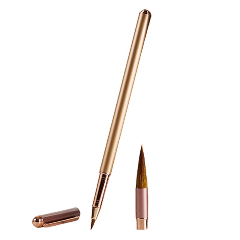 Metall Chinesischer Kalligraphiepinsel Sumi Malpinsel Regelschrift Schreibpinsel mit Tintenkonverter 4 Tintenpatronen