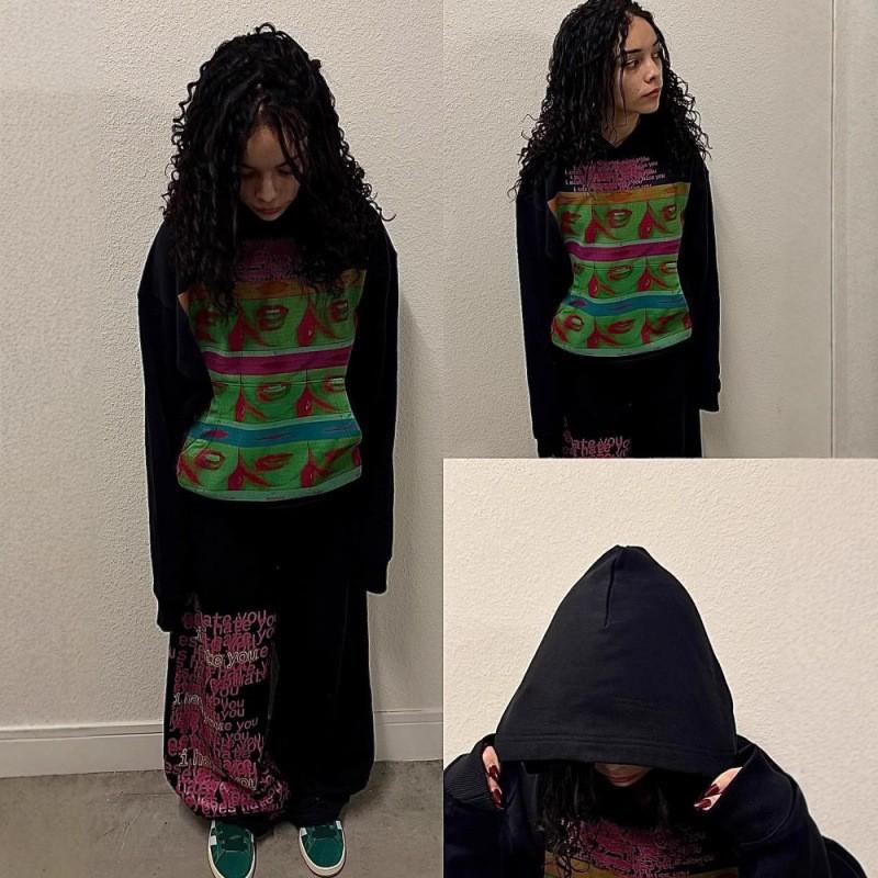 Y2K Streetwear Hoodie Womens Oversized Long Sleeve 3D Printed Graphic Pullover Sweatshirt 2026