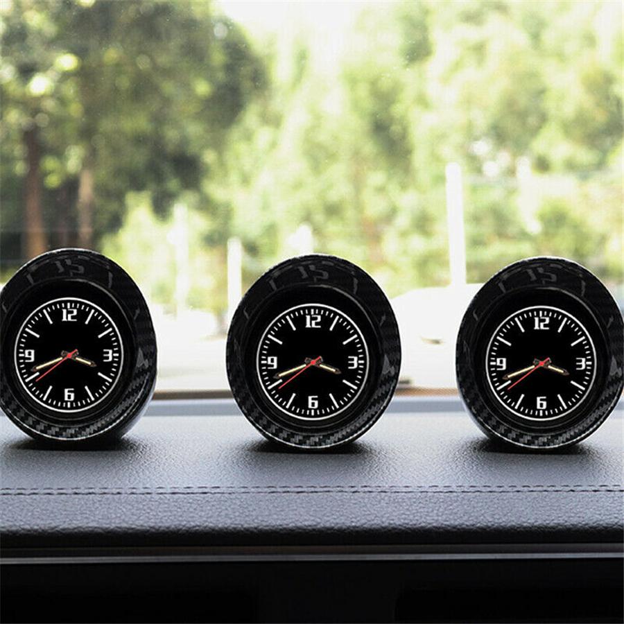 Orologio Universale per Cruscotto Interno Auto Aspetto Fibra di Carbonio Retroilluminazione Luminosa