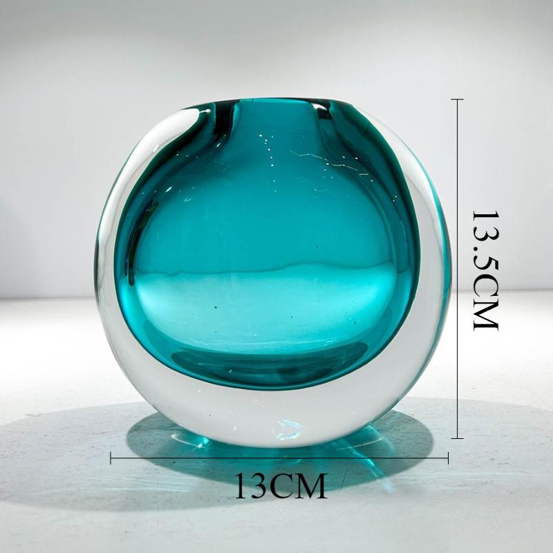 

Luxury Flower Vase Glazed Modern Minimalist Aesthetic Vases Art Elegant Plant Pot Interior Table Decorative Vase Ornaments синій