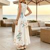 Figure-Flattering Sleeveless Maxi Dress,Floral Print,Lightweight Loose Fit,Flowy Skirt,Casual Summer Daily Wear for Women