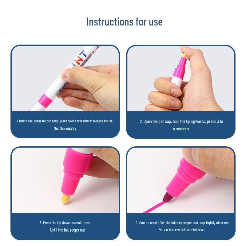 Waterproof, Fade-Resistant Paint Pen for Industrial, Car, Tire Marking, and Monument Inscription - Multi-Purpose Touch-up Pen