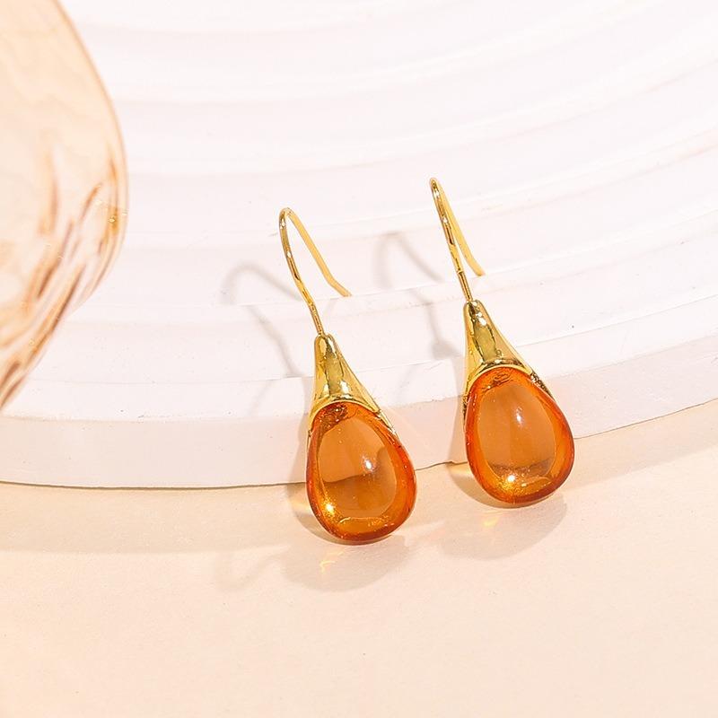 European and American Crystal Jewelry High-end Long Teardrop Earrings Fashionable Light Luxury Colorful Zircon Earrings