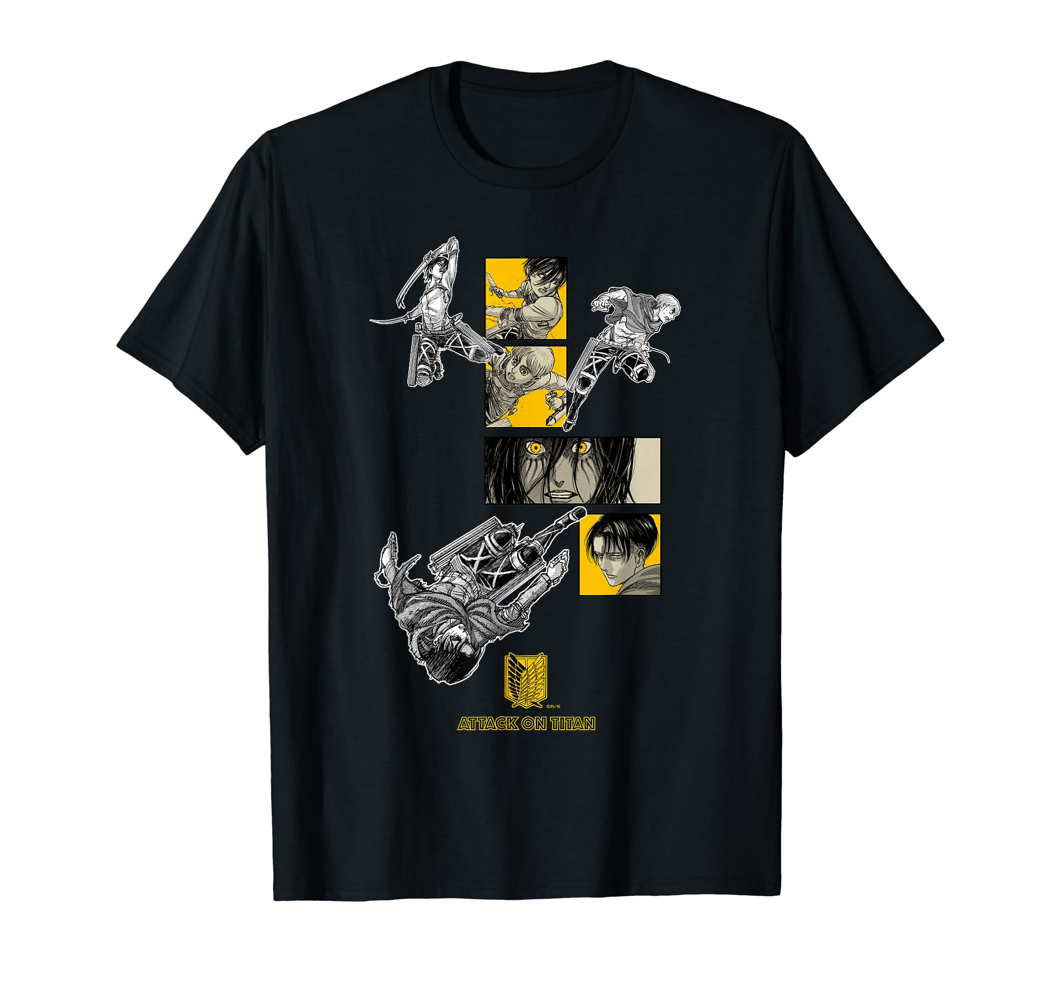 Attack on Titan 3D Maneuver [Completion Commemoration]  Levi, Mikasa, Armin, Eren  T-shirt чёрный