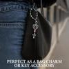 Cute Angel Wing Heart Keychain Car Steering Wheel Decor Rear View Mirror Hanging Charm Auto Interior Accessories
