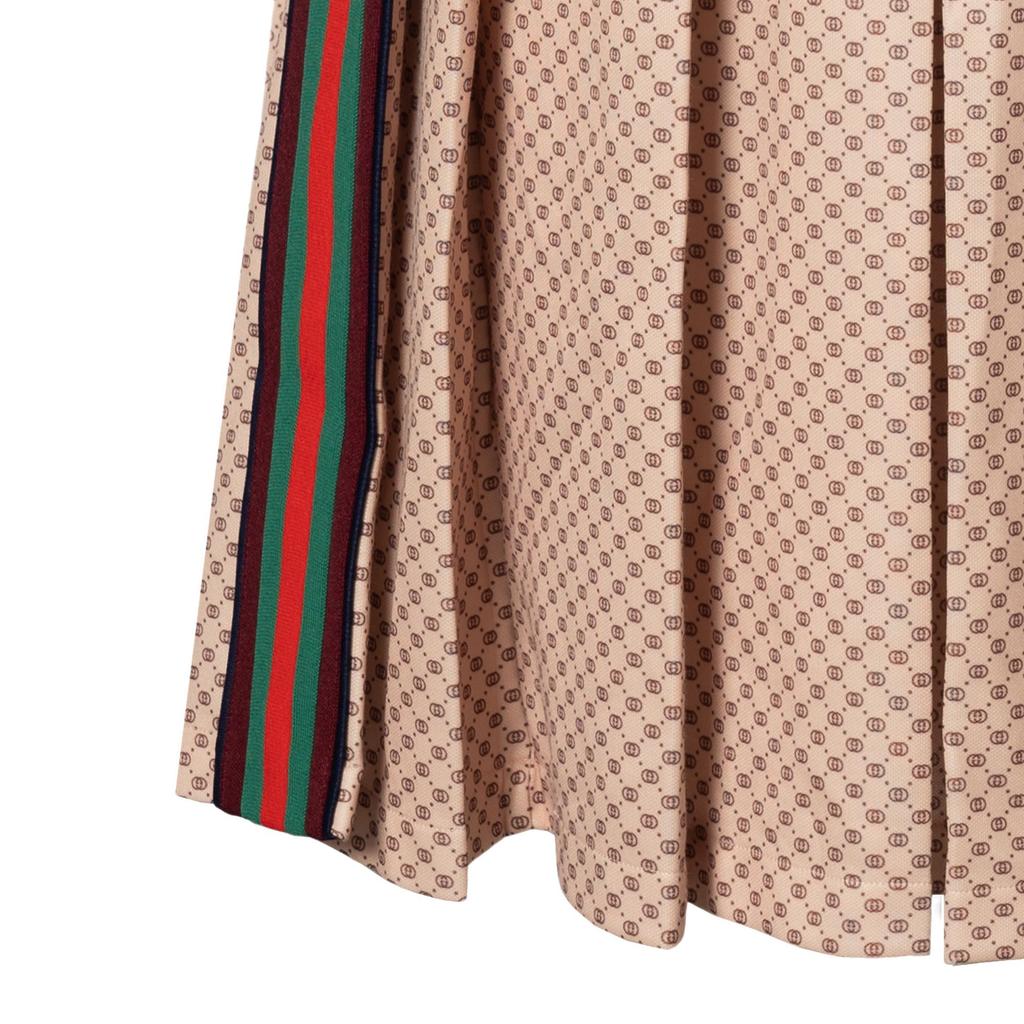 Previous Season Web Stripe Gg Logo Print Skirt 661786-XJDFP-9115