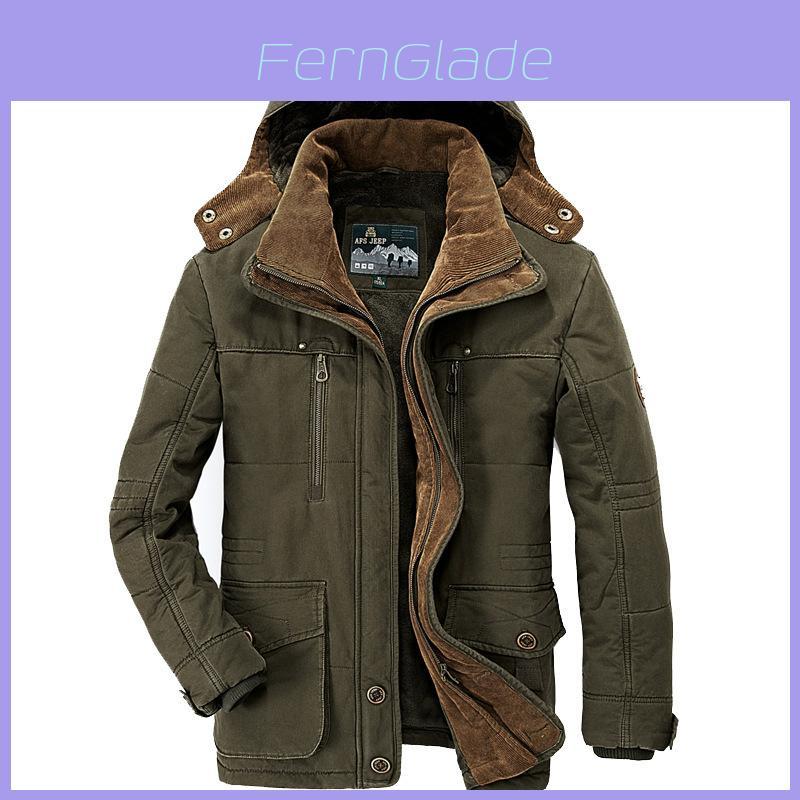 Men's Premium Quality Warm Jacket Military Parka Fur Lined Long Coat Hooded Winter Coat