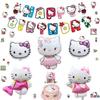 LakPty Hello Kitty Birthday Decoration Set with Balloons and Cute Aluminum Balloons, HAPPY BIRTHDAY Garland for Kids and Girls, Perfect for Birthday