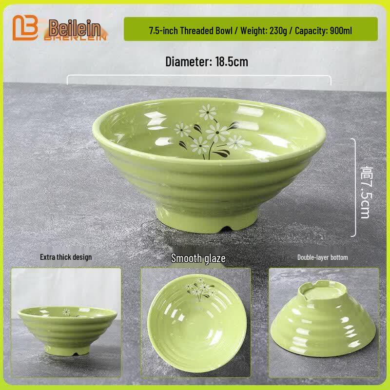 Bielaine Melamine Threaded Round Soup Bowls