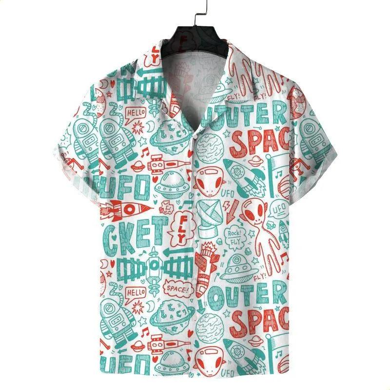 Beach Hawaiian Fashion Loose Casual Short Sleeve Men's Shirt