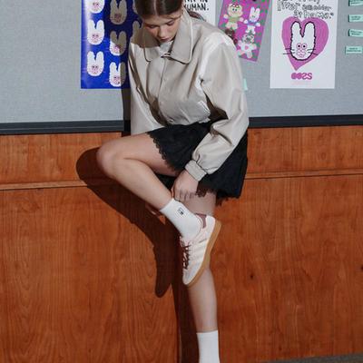 STUDIO SOCKSTOP OOSS Lazy Dragon Palace Rabbit Face Embroidered Socks White
