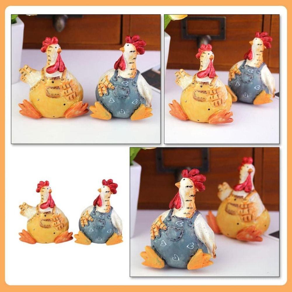 Craft Decorative Easter Decorations Cute Chicken Statue Set Safe Chicken Ornament Farmhouse