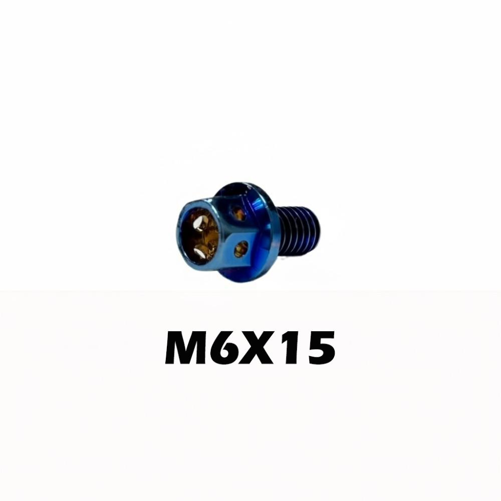 High Quality M6 Titanium Bolt With Drilled Holes Blue Hex Head Screws 10/15/20/25/30/35/40/45/50/60 Titanium Screws Motorcycle