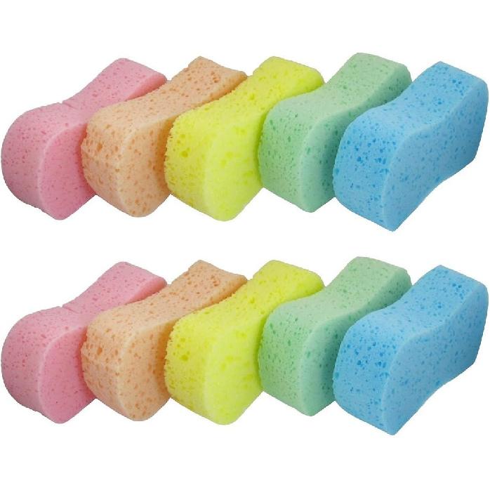 Lantee Large Sponges - Car Cleaning Supplies - Big 10 Pcs High Foam Cleaning Washing Sponge Pad For Car, Household Cleaning And Water Games
