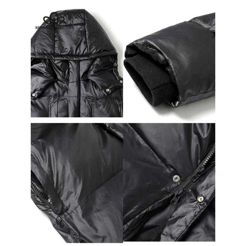 Haine din bumbac cu puf negru pentru femei