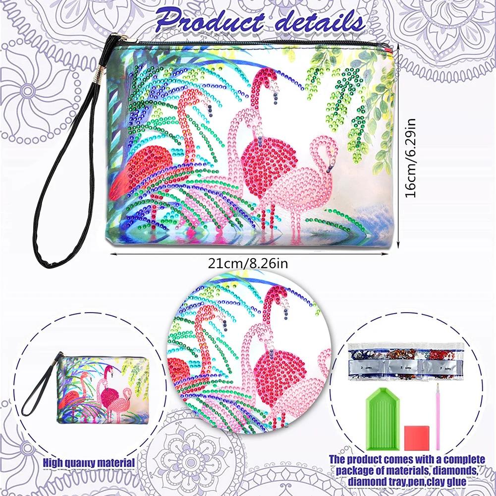 DIY Special Diamond Painting Pouch Peafowl Butterfly Flower Leather Chain Bags Women Storage Bag Diamond Embroidery Wallet Pouch