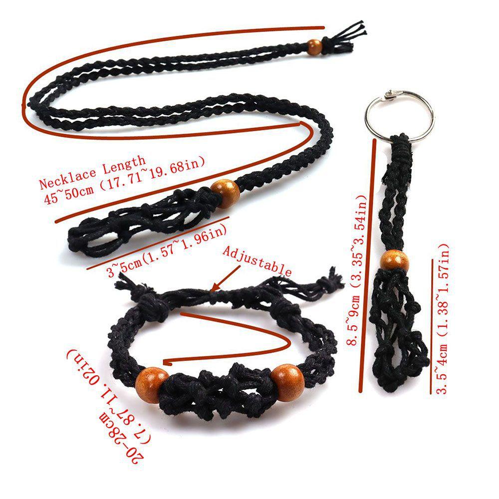 1pc Boho Style Adjustable Braided Necklace Cord with Stone Holder Handmade Net Design for Everyday Jewelry Accessories, Cord for Necklace