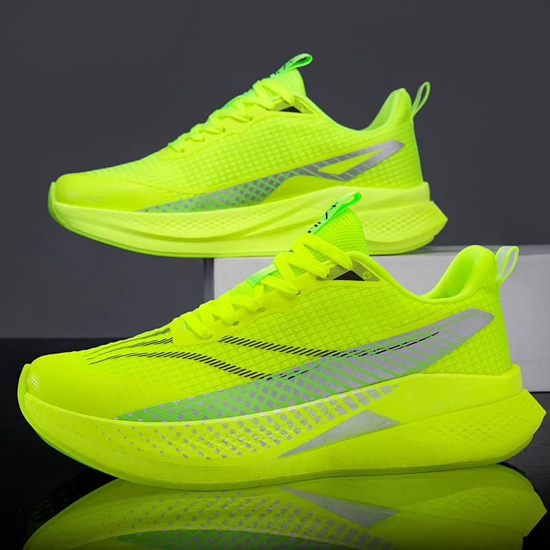 Herren Sports Spezialität Marathon Laufschuhe Carbonplatte Atmungsaktiv Leichtgewicht Damen Bequem Sportlich Rutschfest Dämpfung Stabilität Sneaker