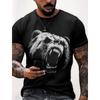 Bear Wolf 3D T-Shirt For Man Animal Pattern Men's Print Streetwear Short Sleeve T Shirts Oversized Harajuku Tees Tops Clot