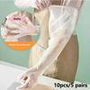 10 Stück Einweg-Verlängerte Handschuhe Transparent Umweltfreundlich Multifunktionale Armschutzhandschuhe DIY Kochen Küche Lange Handschuhe