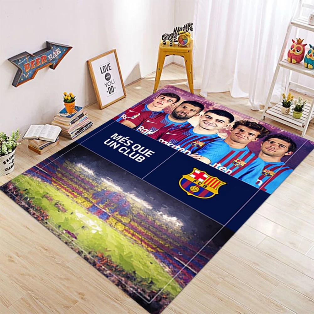 F-FC Логотип B-Барселона Коврики для комнаты Противоскользящие Впитывающие воду Коврик для спальни Бытовые ковры Детская спальня Коврик для упражнений 50X80CM