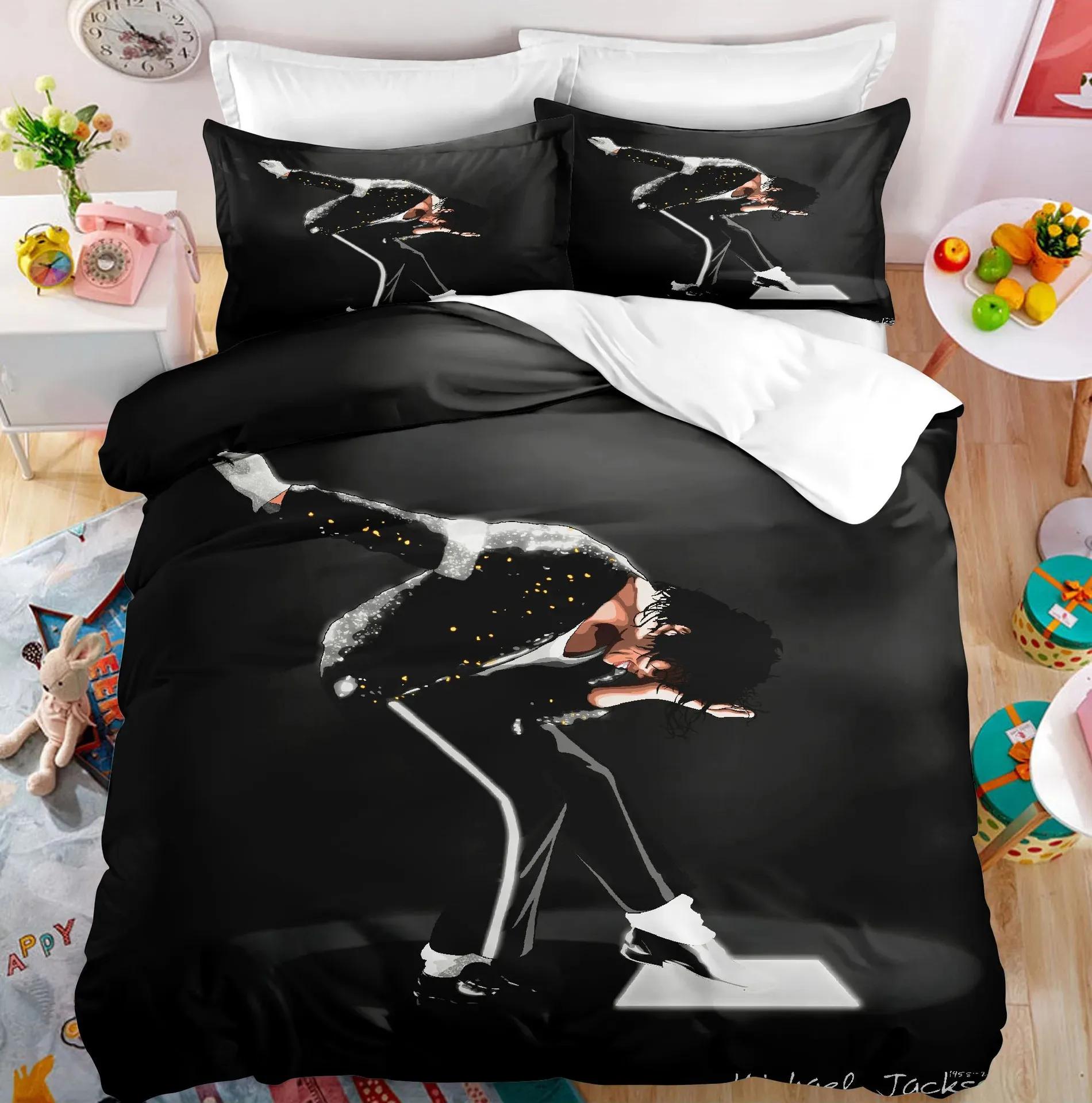 

Комплект постільної білизни Michael Jackson Single Twin Full King Size Musical Genius Постільна білизна для дорослих та підлітків для спальні 200x200 см Комплект підодіяльників 70x133cm 2pcs
