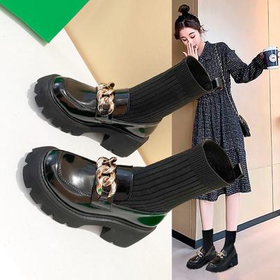 Botas de mujer Slip on Western botines plataforma tejida señoras otoño calcetines botas para mujer moda botines femeninos