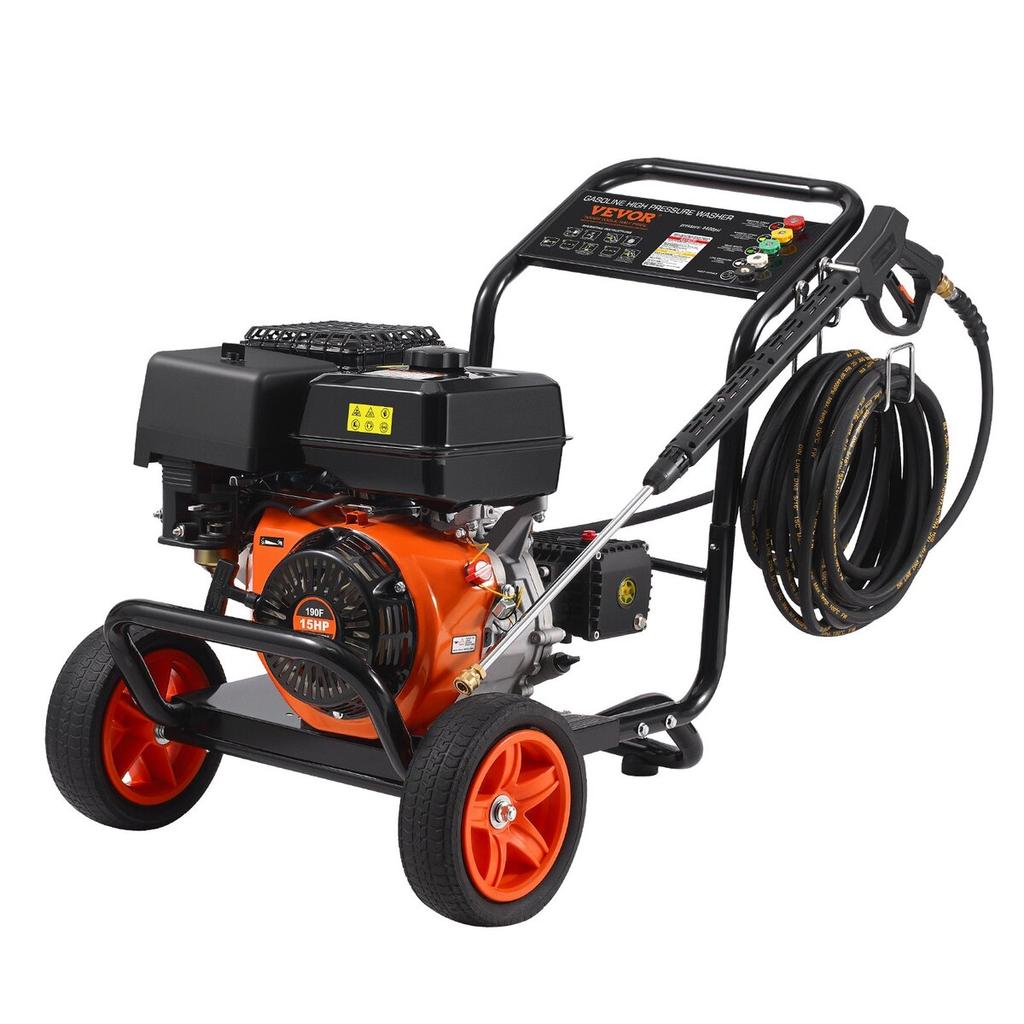Idropulitrice a Gas 4400 PSI 15L/min 2.6 GPM con Set da 5 Ugelli per Auto