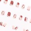 Französische Retro Blumen & Rote Polka Dots Aufhellende Nagelsticker – 24 Süße Nischenstücke