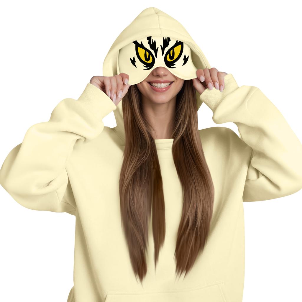 Damemote Lett langermet genser for kvinner med lommer Preppy grafisk hettegenser