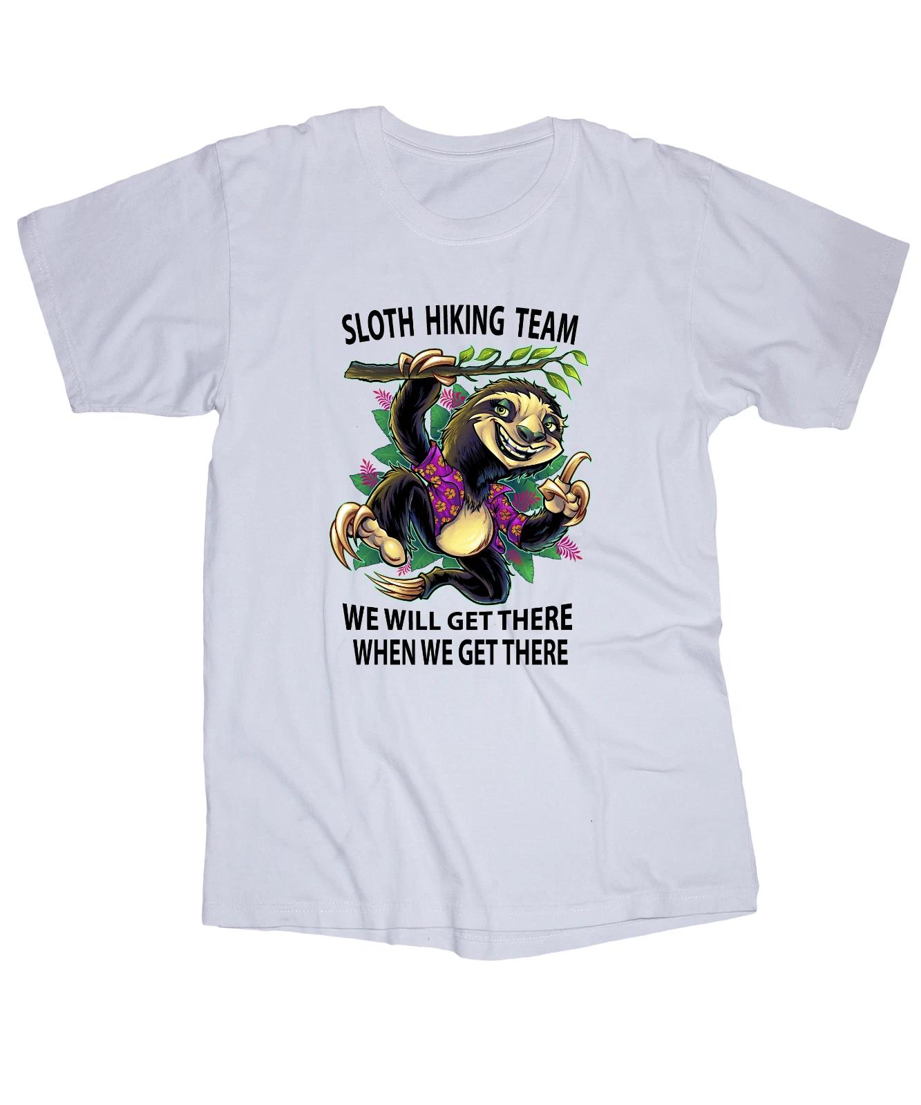 Sloth Hiking Team wildlife outdoors white T-shirt 3XL